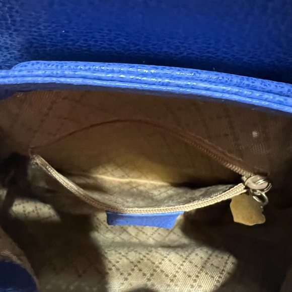 Gucci Blue Suede and Letter Bamboo Backpack - Picture 10 of 13